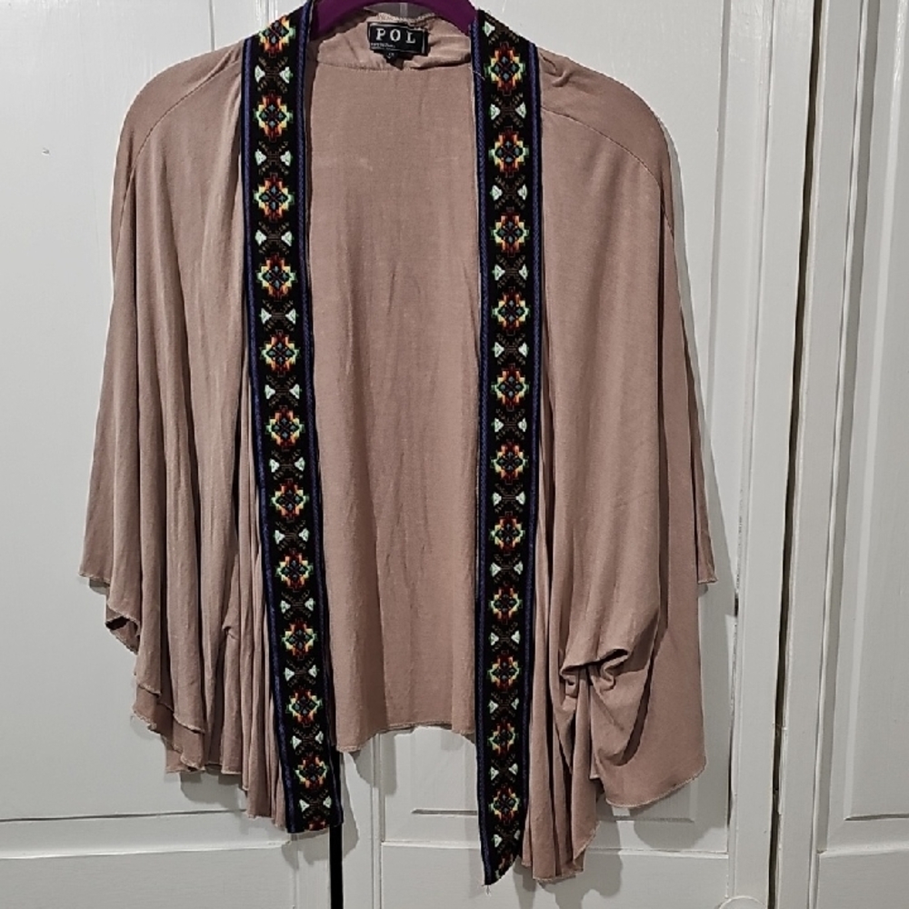 POL Beige Kimono with Vibrant Embroidery